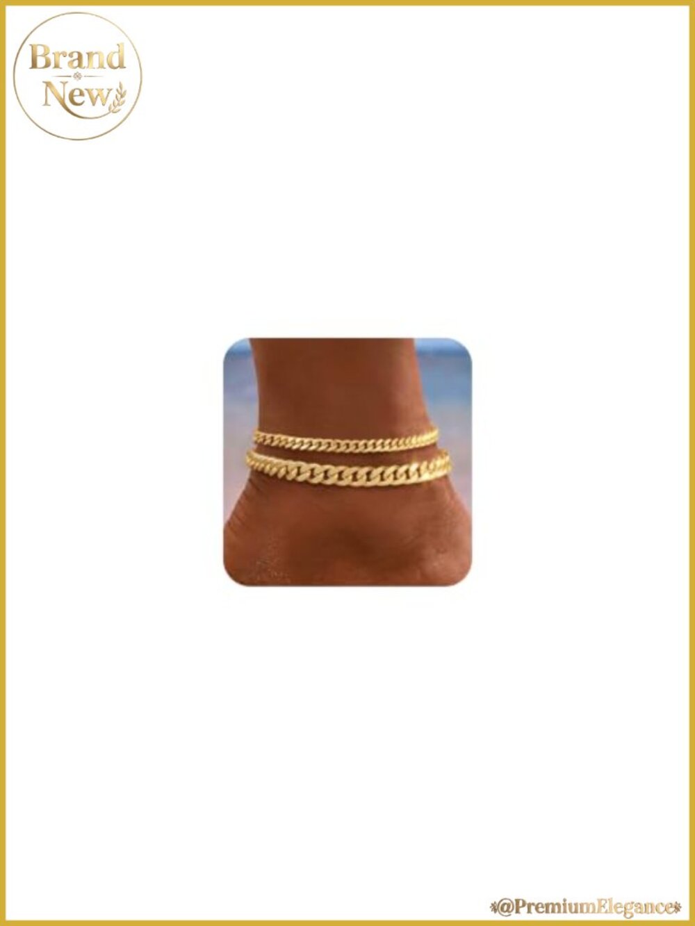 14K Gold Plated Anklets for Women Waterproof Chain Ankle Bracelet